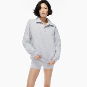 Cozy Fleece Boyfriend Polo Sweatshirt